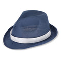 Cappello in poliestere con banda blu navy - personalizzabile con logo