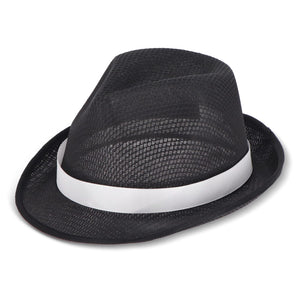 Cappello in poliestere con banda Nero - personalizzabile con logo