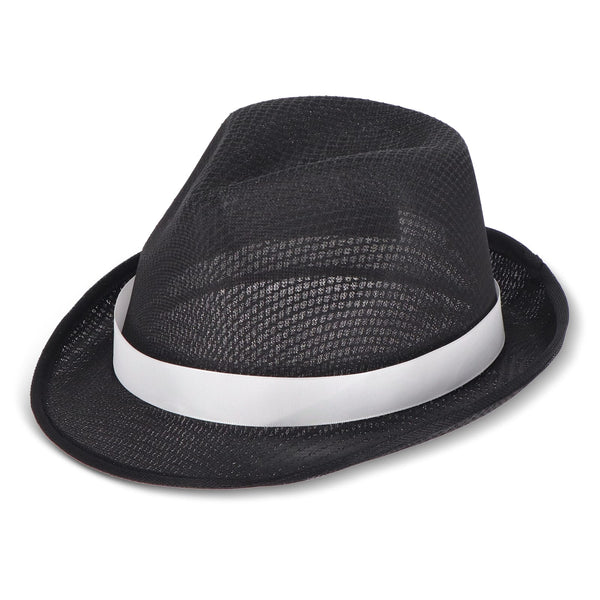 Cappello in poliestere con banda Nero - personalizzabile con logo
