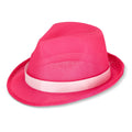 Cappello in poliestere con banda rosa - personalizzabile con logo