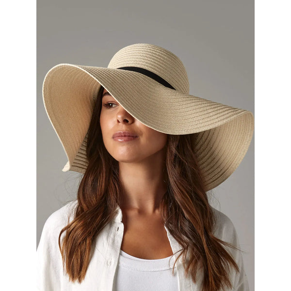 Cappello Marbella Wide-Brimmed Sun Hat beige - personalizzabile con logo