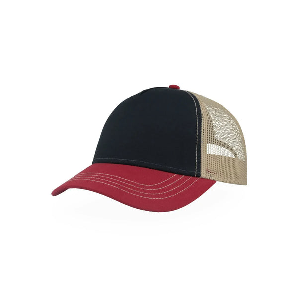 Cappello Rapper Canvas-S navy-burgundy-khaki - personalizzabile con logo