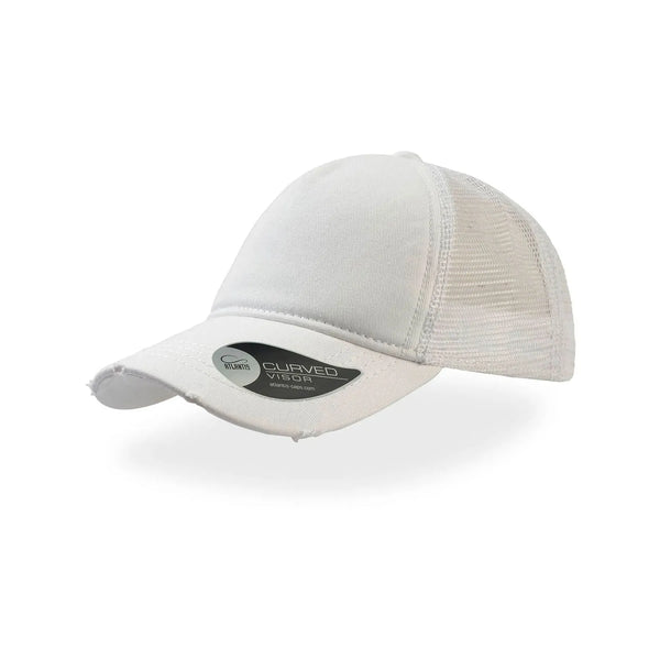 Cappello Rapper Destoyed bianco - personalizzabile con logo