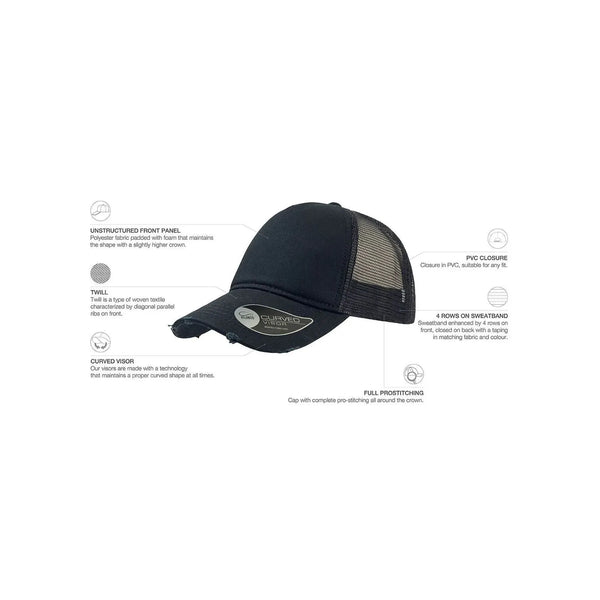 Cappello Rapper Destoyed - personalizzabile con logo