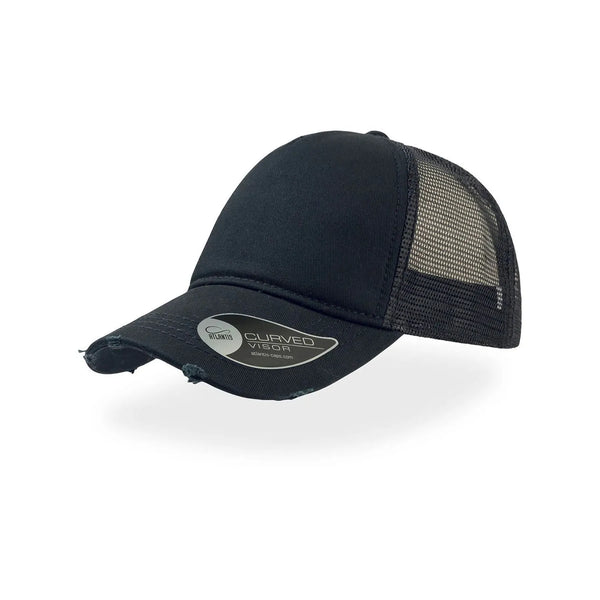 Cappello Rapper Destoyed nero - personalizzabile con logo