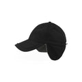 Cappello Techno Flap-S nero - personalizzabile con logo