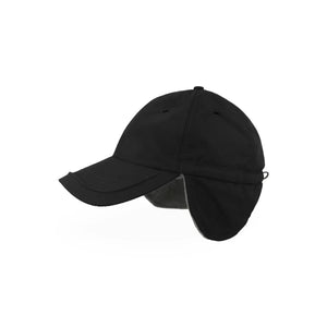 Cappello Techno Flap-S nero - personalizzabile con logo