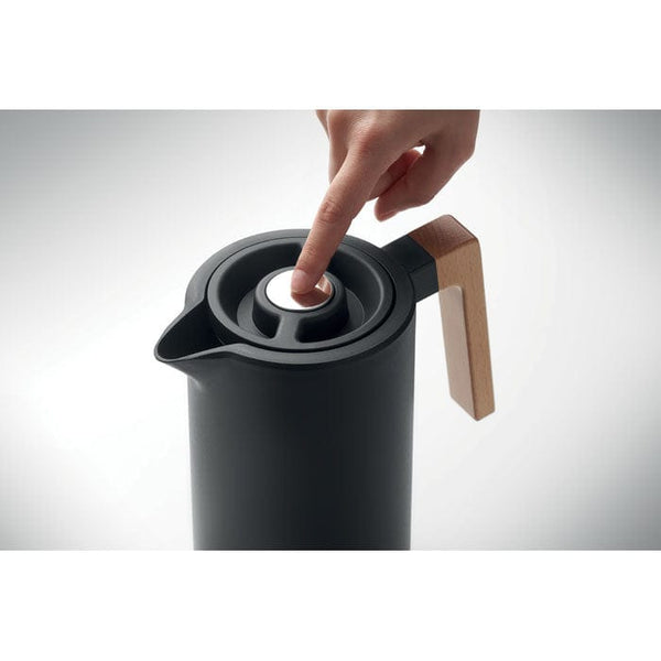 Caraffa a doppio strato 1L Nero - personalizzabile con logo
