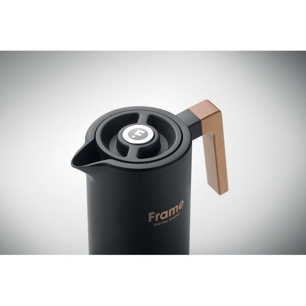 Caraffa a doppio strato 1L Nero - personalizzabile con logo