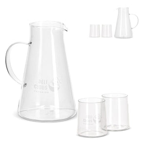 Caraffa InSideOut Elin con 2 bicchieri Trasparente - personalizzabile con logo