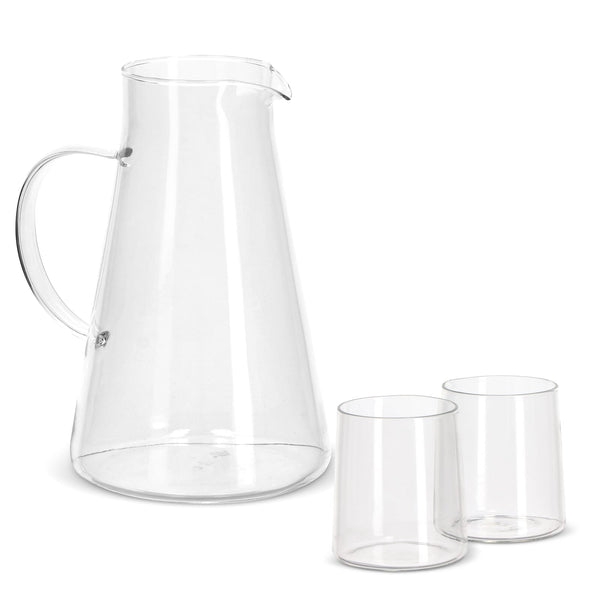 Caraffa InSideOut Elin con 2 bicchieri Trasparente - personalizzabile con logo