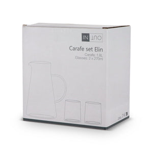 Caraffa InSideOut Elin con 2 bicchieri Trasparente - personalizzabile con logo