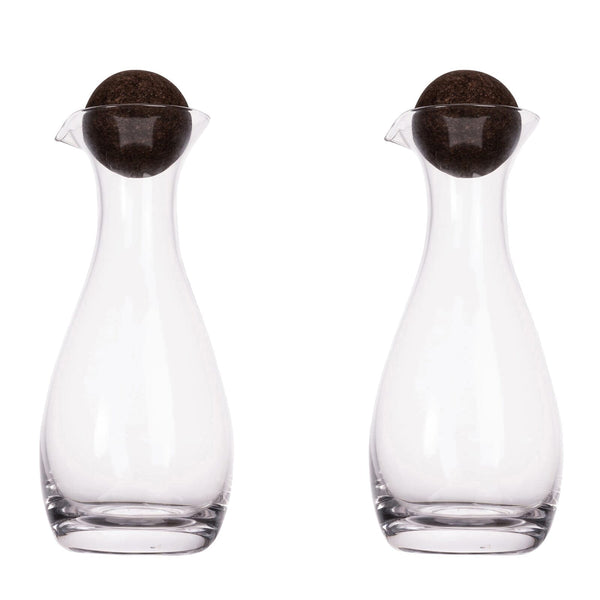 Caraffe per olio e aceto con tappo in sughero 2 pezzi 300ml Trasparente - personalizzabile con logo