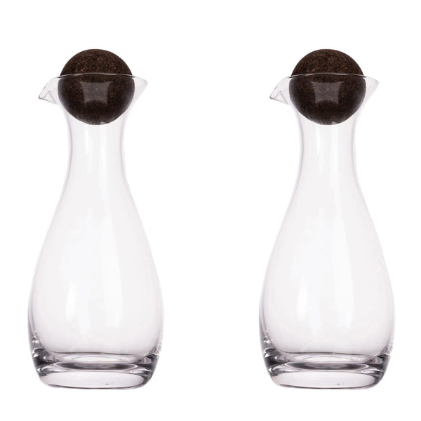 Caraffe per olio e aceto con tappo in sughero 2 pezzi 300ml Trasparente - personalizzabile con logo