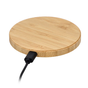Carica batterie  wireless bambù 15W natural - personalizzabile con logo
