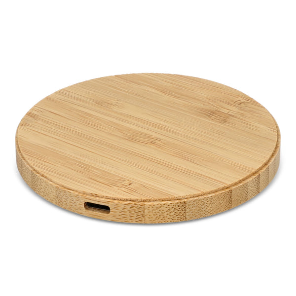 Carica batterie  wireless bambù 15W natural - personalizzabile con logo