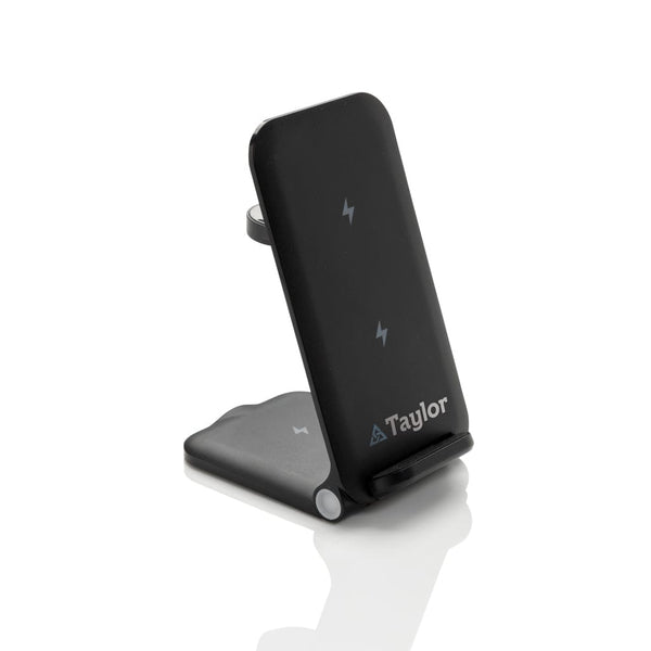 Caricabatterie 15W Powerpal 3 in 1 in rABS RCS nero - personalizzabile con logo