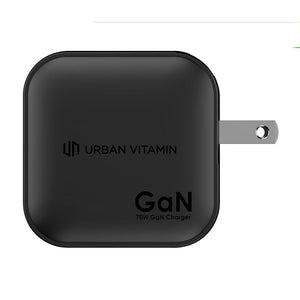 Caricabatterie GAN Urban Vitamin Santa Cruz 70W in rPC RCS nero - personalizzabile con logo