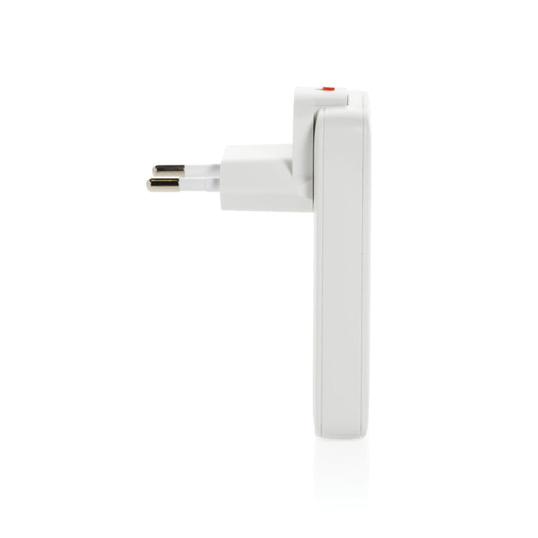 Caricabatterie sottile Fluxo 65W GAN con conettori RCS bianco - personalizzabile con logo