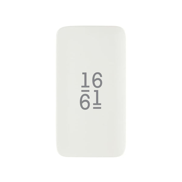 Caricabatterie sottile Fluxo 65W GAN con conettori RCS bianco - personalizzabile con logo