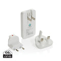 Caricabatterie sottile Fluxo 65W GAN con conettori RCS bianco - personalizzabile con logo
