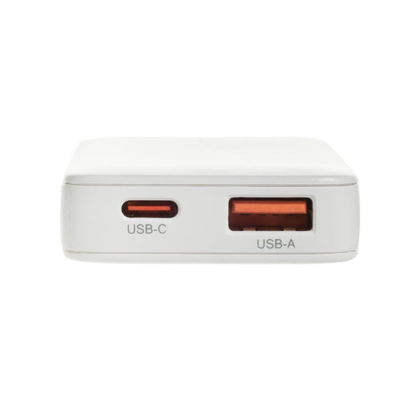 Caricabatterie sottile Fluxo 65W GAN con conettori RCS bianco - personalizzabile con logo
