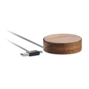 Caricabatterie wireless 15W in legno Legno - personalizzabile con logo