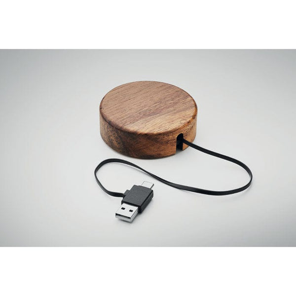 Caricabatterie wireless 15W in legno Legno - personalizzabile con logo