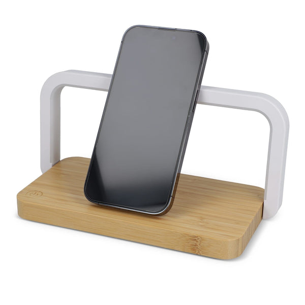 Caricabatterie wireless da 15 W con lampada LED dimmerabile natural - personalizzabile con logo