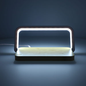 Caricabatterie wireless da 15 W con lampada LED dimmerabile natural - personalizzabile con logo