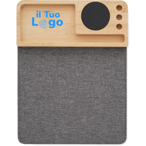 Caricabatterie wireless e supporto da scrivania Natural - personalizzabile con logo