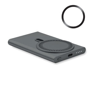 Caricabatterie wireless grigio - personalizzabile con logo