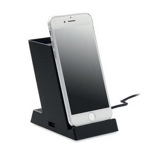 Caricabatterie wireless in ABS Nero - personalizzabile con logo