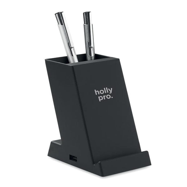 Caricabatterie wireless in ABS Nero - personalizzabile con logo