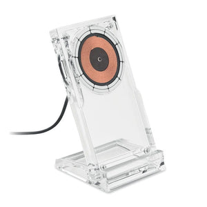 Caricabatterie wireless in acrilic Trasparente - personalizzabile con logo