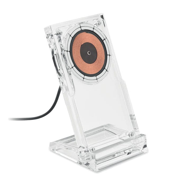 Caricabatterie wireless in acrilic Trasparente - personalizzabile con logo