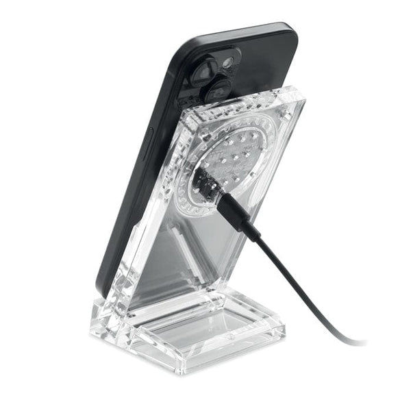 Caricabatterie wireless in acrilic Trasparente - personalizzabile con logo