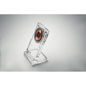 Caricabatterie wireless in acrilic Trasparente - personalizzabile con logo