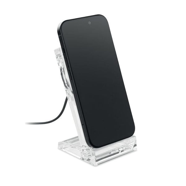 Caricabatterie wireless in acrilic Trasparente - personalizzabile con logo