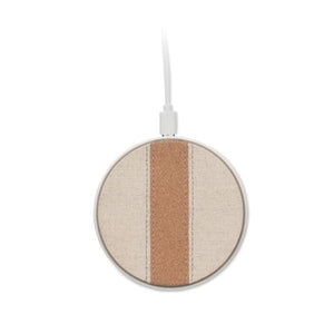 Caricabatterie wireless in cotone 15W Bianco - personalizzabile con logo