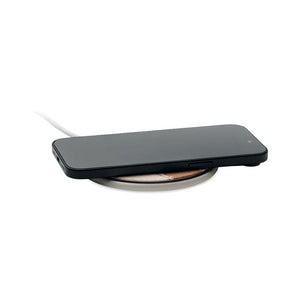 Caricabatterie wireless in cotone 15W Bianco - personalizzabile con logo