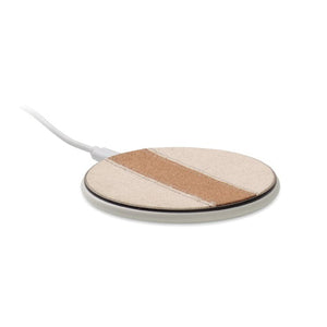 Caricabatterie wireless in cotone 15W Bianco - personalizzabile con logo