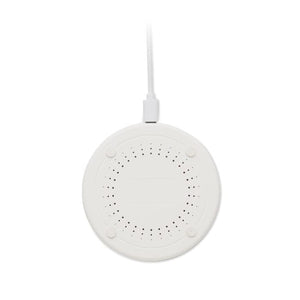 Caricabatterie wireless in cotone 15W Bianco - personalizzabile con logo