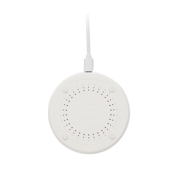 Caricabatterie wireless in cotone 15W Bianco - personalizzabile con logo
