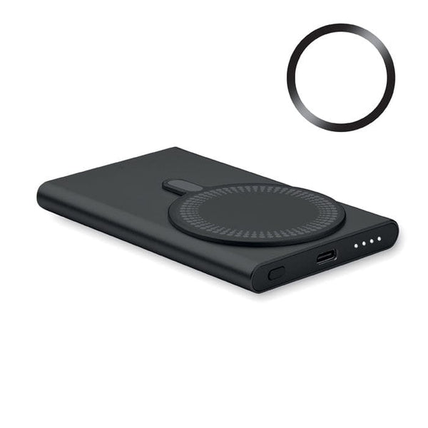 Caricabatterie wireless Nero - personalizzabile con logo