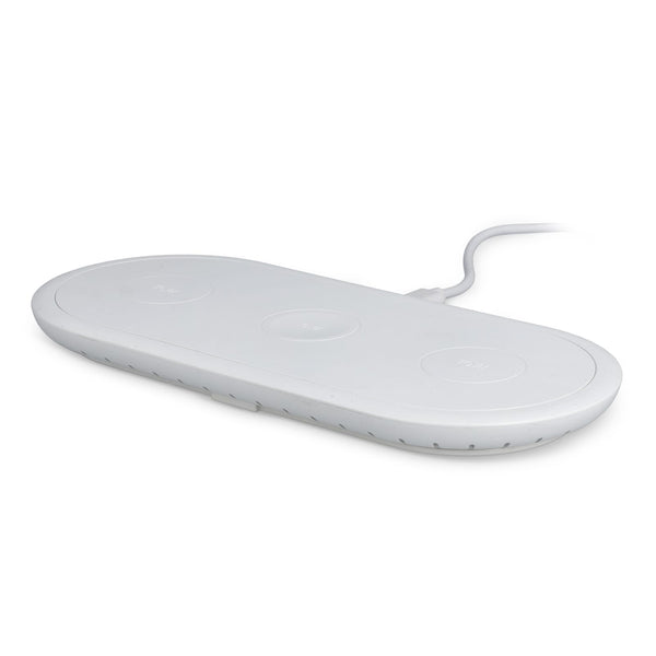 Caricabatterie wireless veloce 3 in 1 da 15 W, telefoni / Apple Watch / AirPod Bianco - personalizzabile con logo