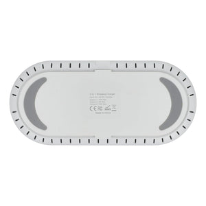 Caricabatterie wireless veloce 3 in 1 da 15 W, telefoni / Apple Watch / AirPod Bianco - personalizzabile con logo