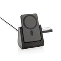 Caricatore 3in1 con powerbank Powerbase in rPlastica RCS nero - personalizzabile con logo