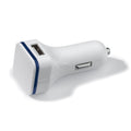 Caricatore auto USB 2.1A Bianco / blu - personalizzabile con logo