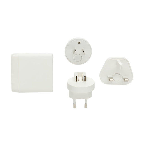 Caricatore da viaggio type C TravelCharge Pro in rABS RCS bianco - personalizzabile con logo